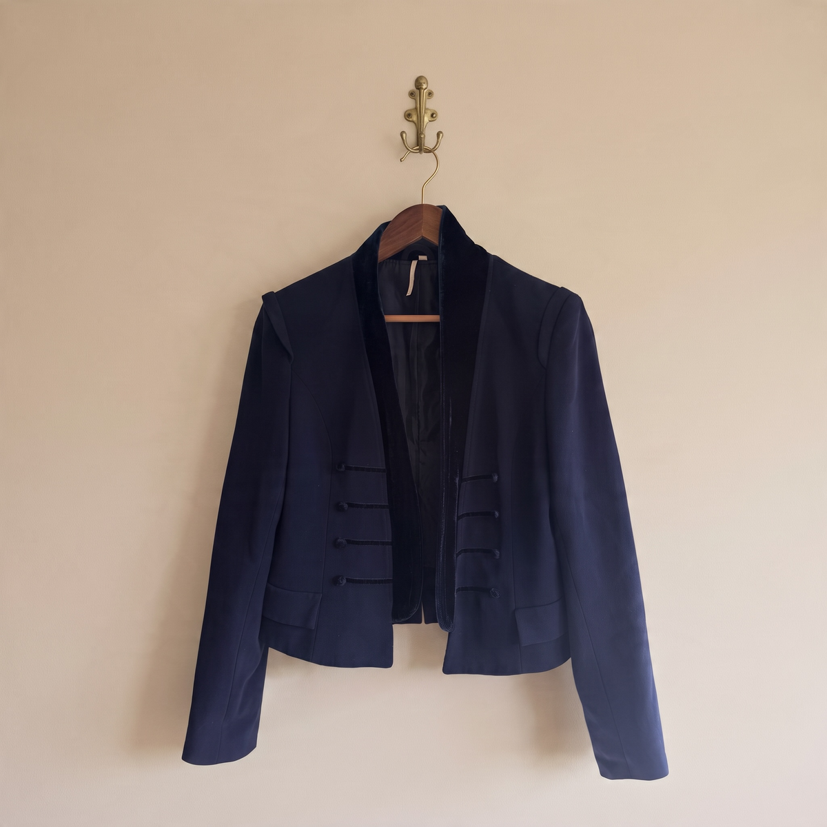 05. Navy Military crop jacket